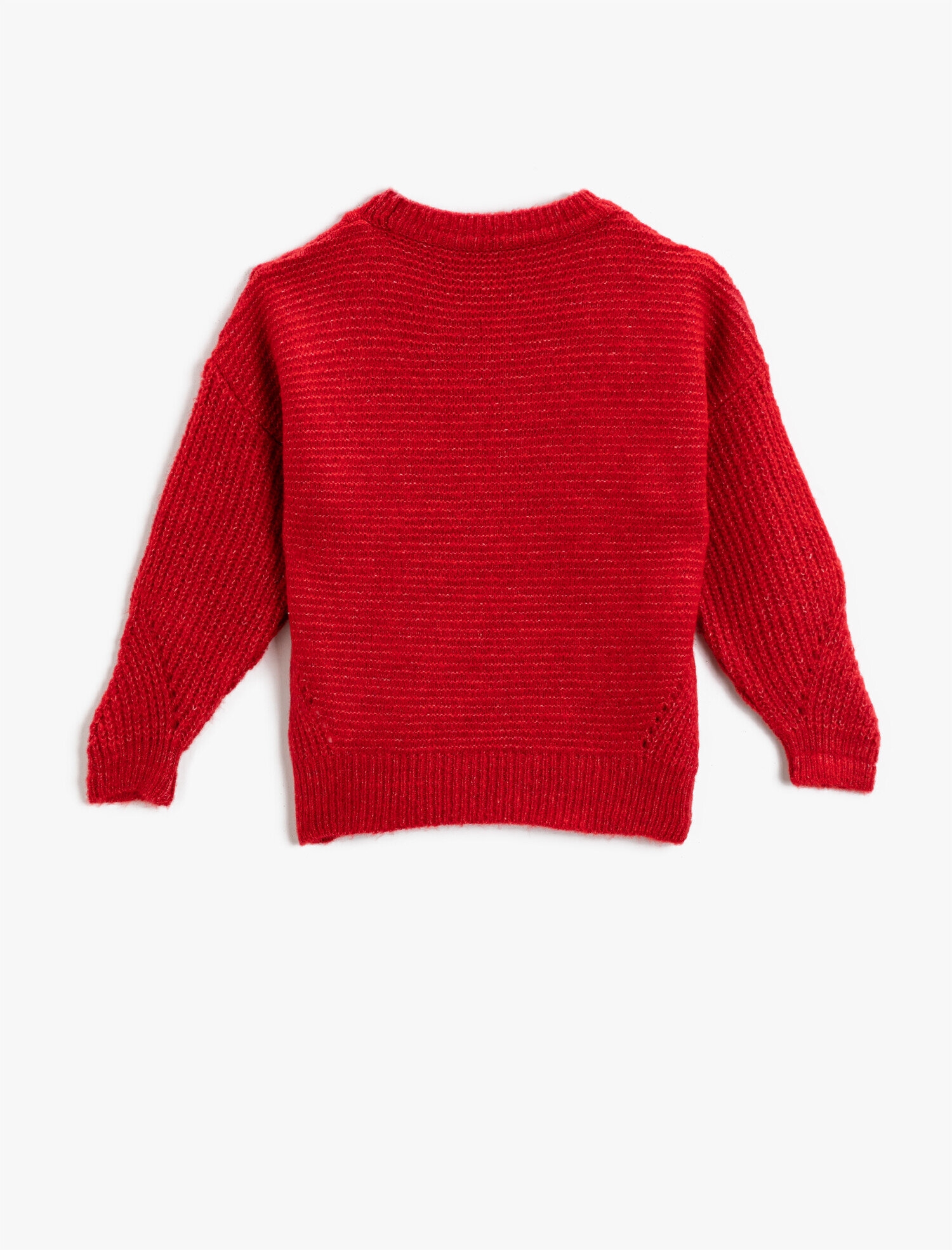  Kız Çocuk Örgü Desenli Triko Kazak Uzun Kollu Bisiklet Yaka