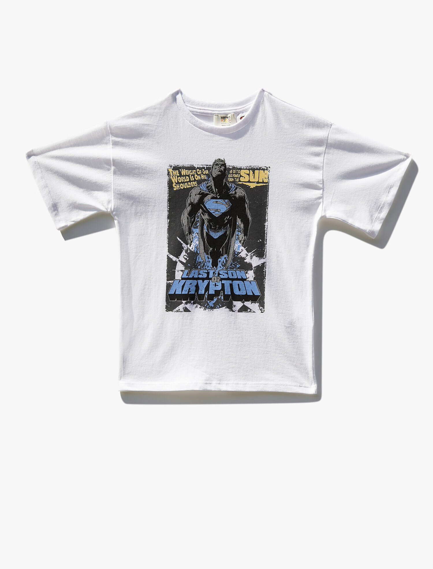  Erkek Çocuk Işıkta Değişen Superman Baskılı Lisanslı Tişört Pamuklu