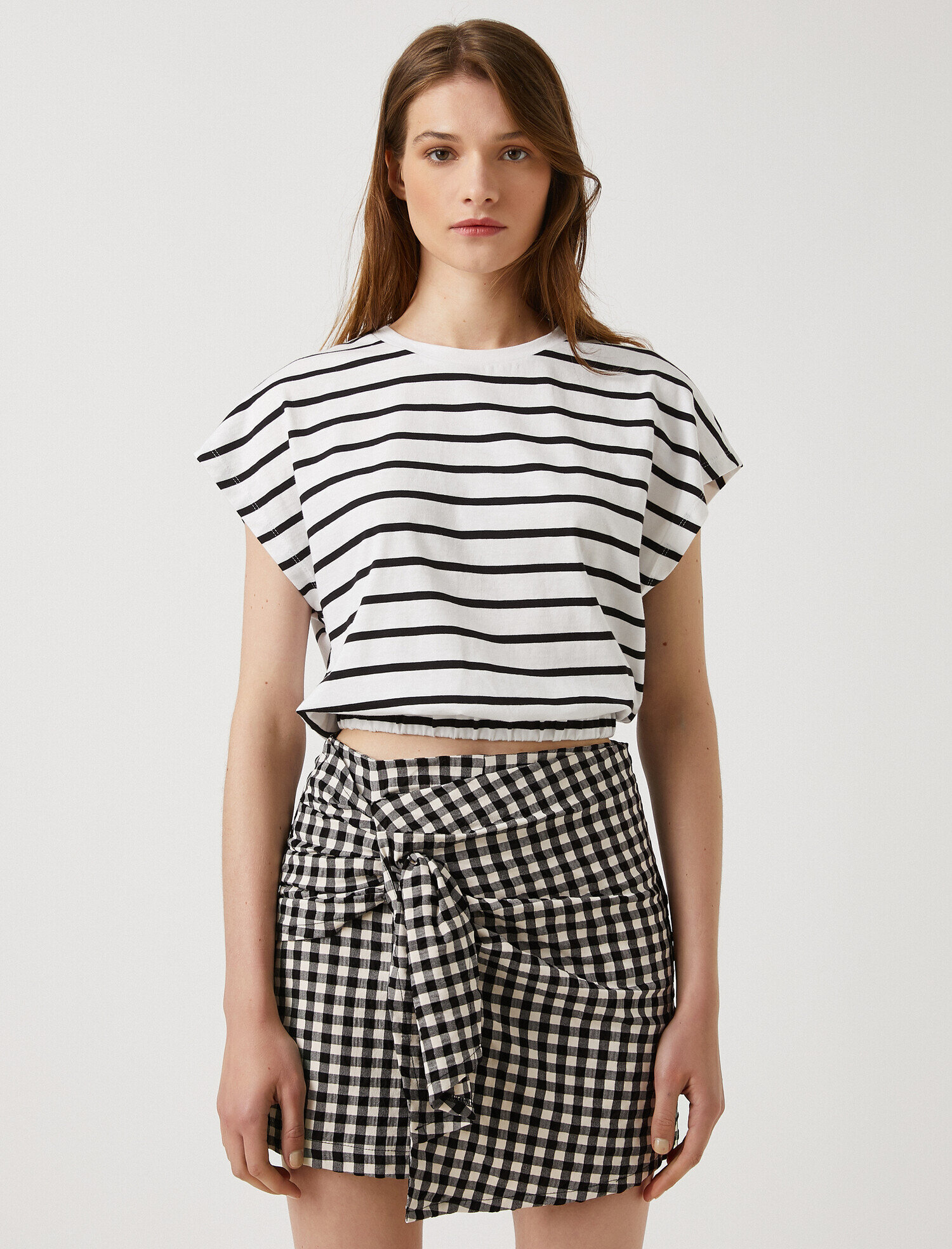   Çizgili Tişört Pamuklu