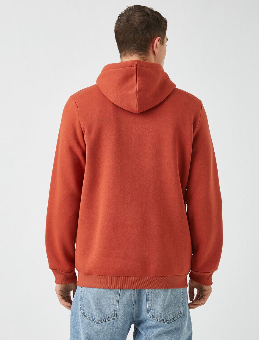   Japon Baskılı Kapşonlu Sweatshirt