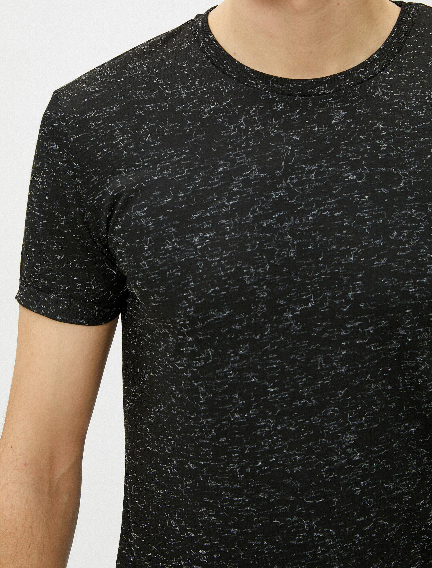   Slim Fit Tişört Basic Kısa Kollu Bisiklet Yaka