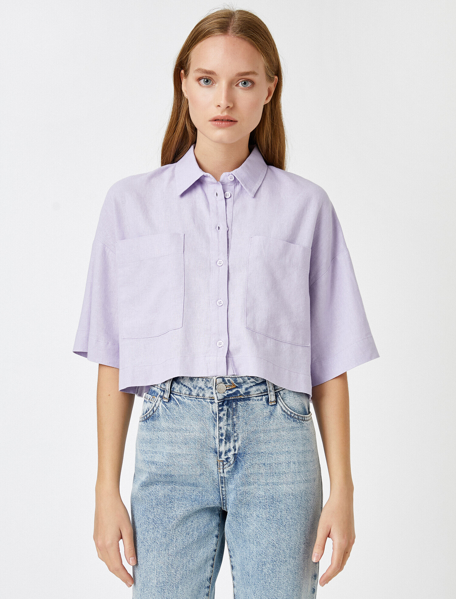   Keten Gömlek Kısa Kollu