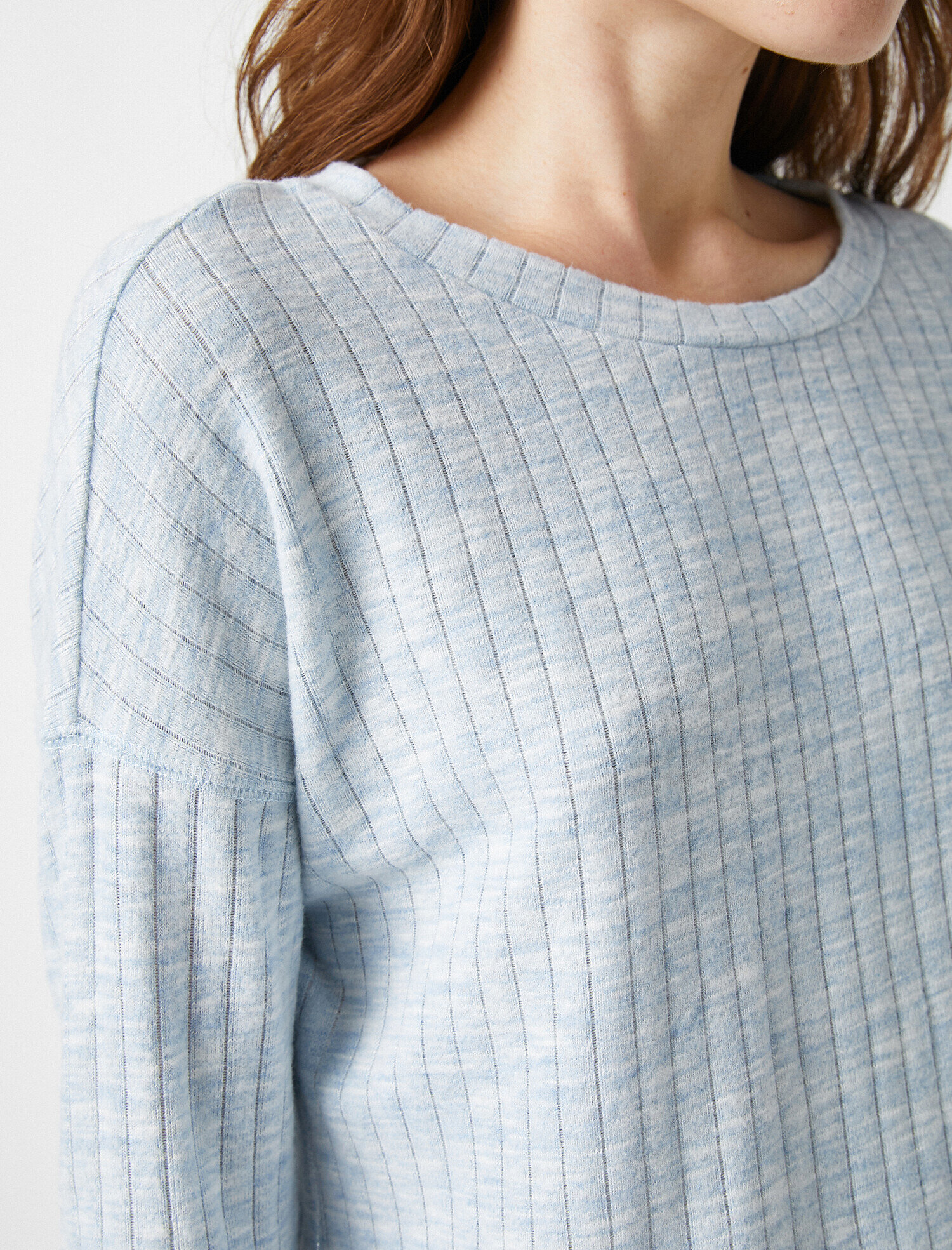   Uzun Kollu Bağcıklı Pijama Üstü