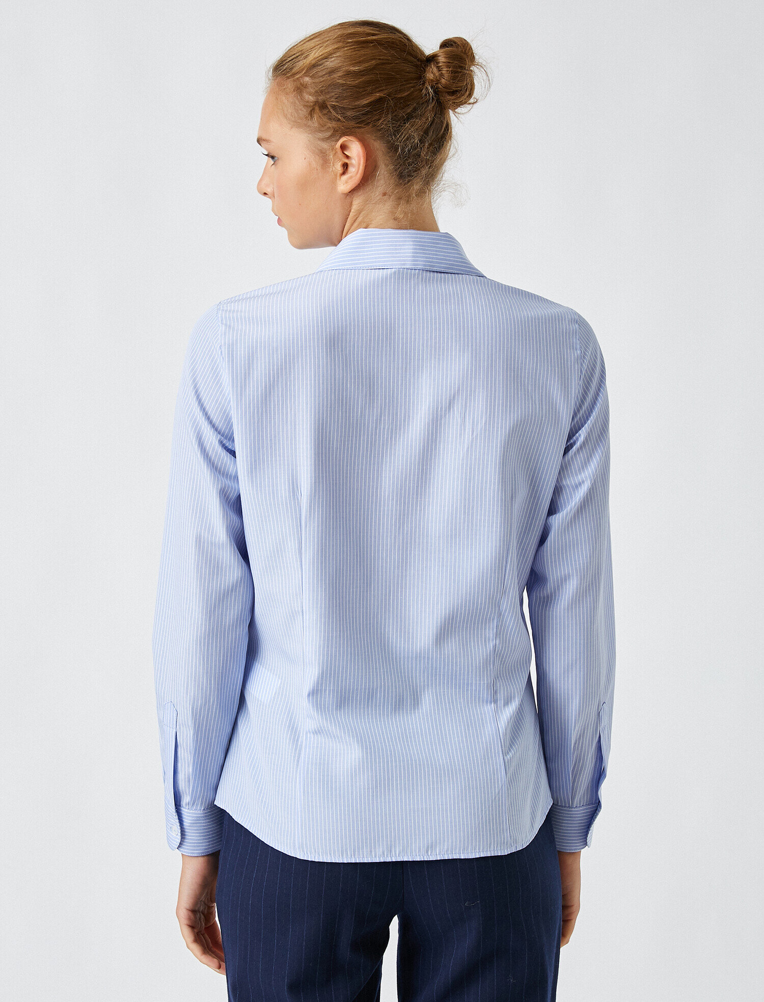   Çizgili Basic Uzun Kollu Gömlek