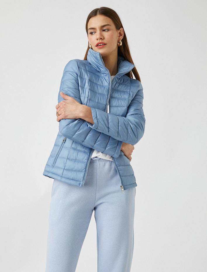  Dik Yaka Şişme Anorak Mont