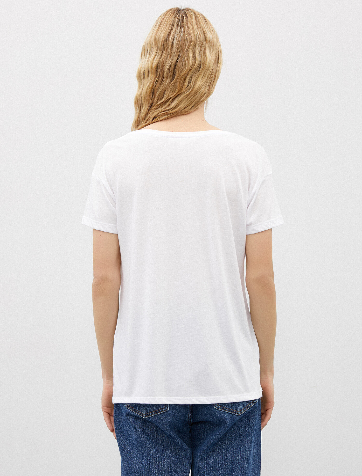   Baskılı Tişört Metalik Bisiklet Yaka Oversize