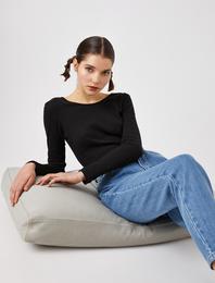 Bisiklet Yaka Uzun Kollu Tişört