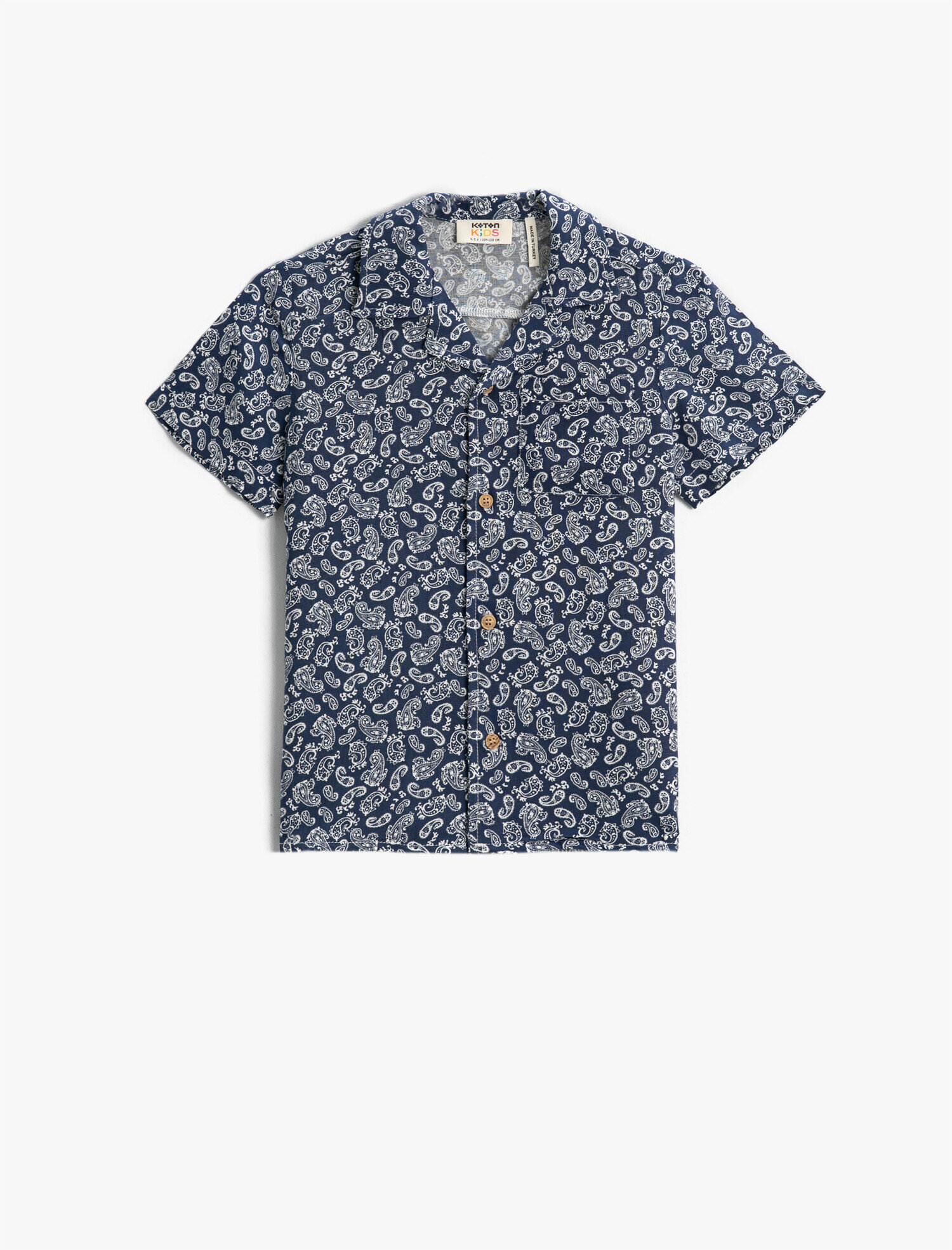 Kısa Kollu Gömlek Şal Desenli