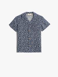 Kısa Kollu Gömlek Şal Desenli