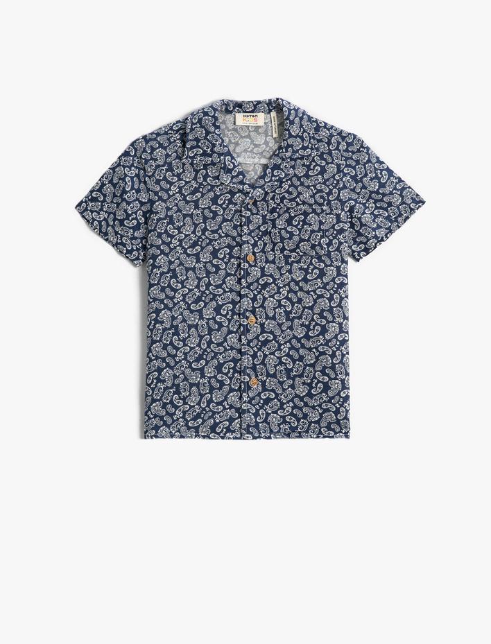 Erkek Çocuk Kısa Kollu Gömlek Şal Desenli