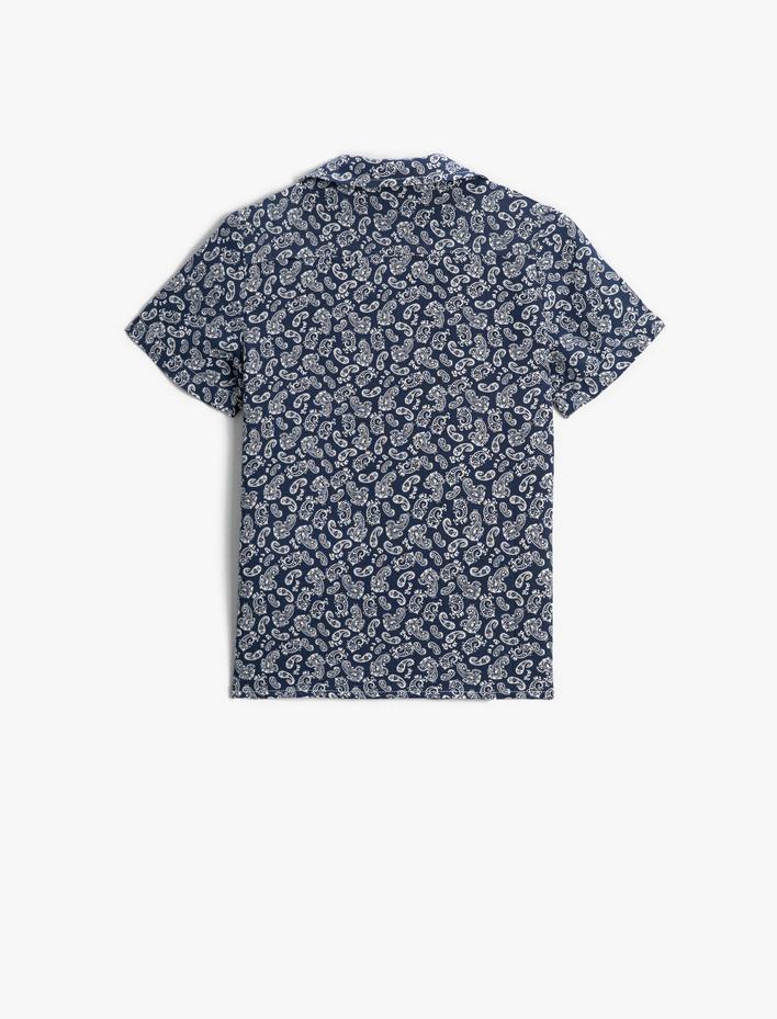 Erkek Çocuk Kısa Kollu Gömlek Şal Desenli