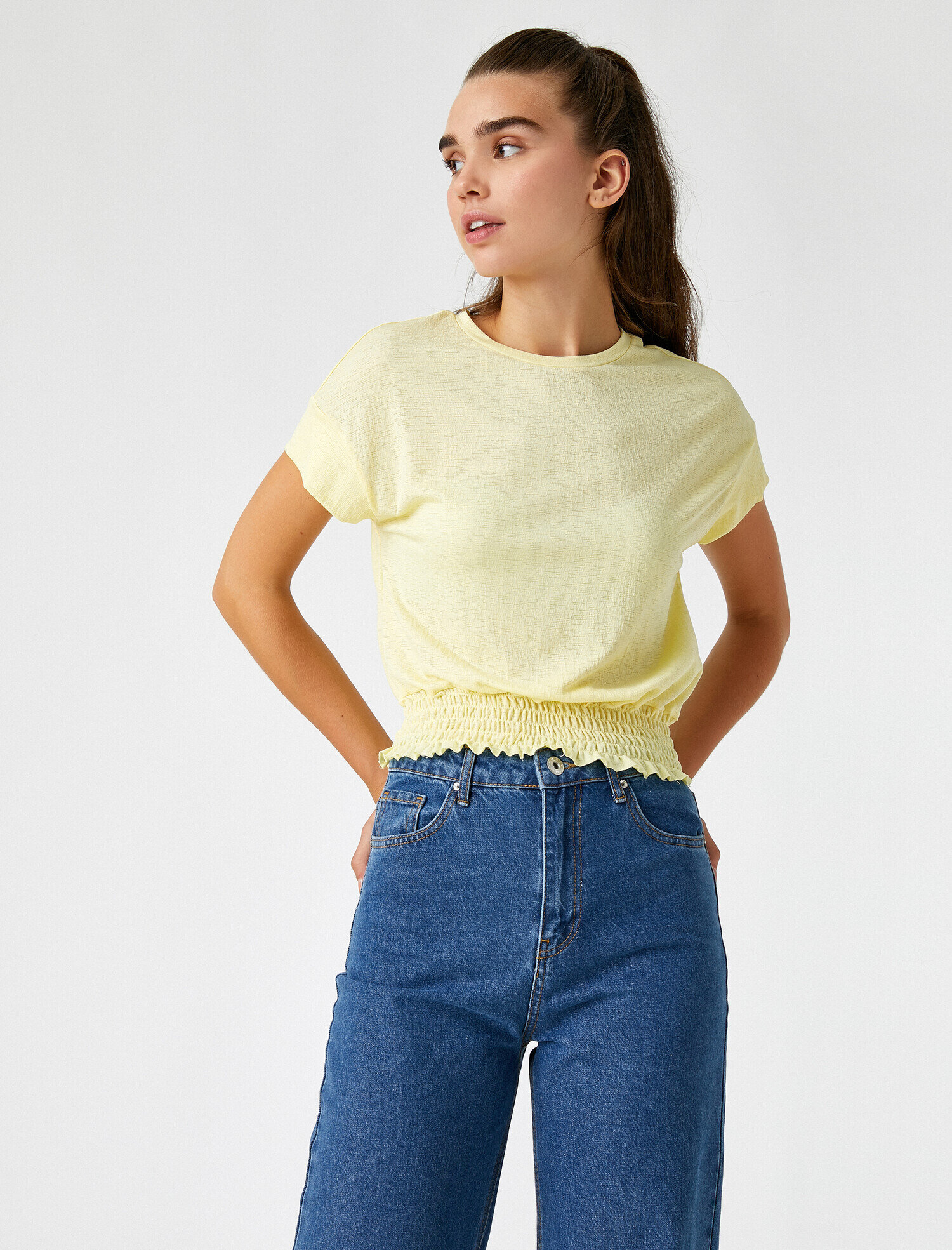   Bisiklet Yaka Tişört Kısa Kollu