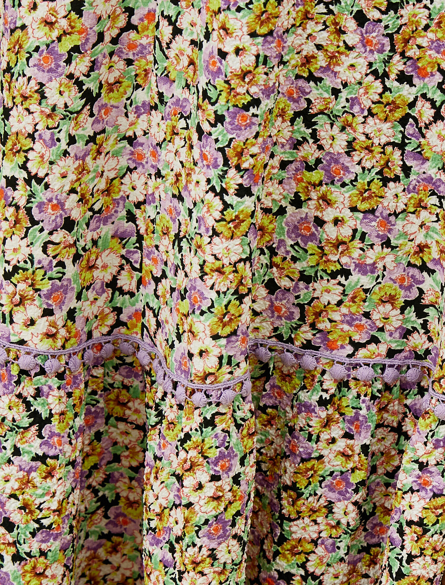   Çiçekli Yazlık Elbise Uzun Kollu Mini