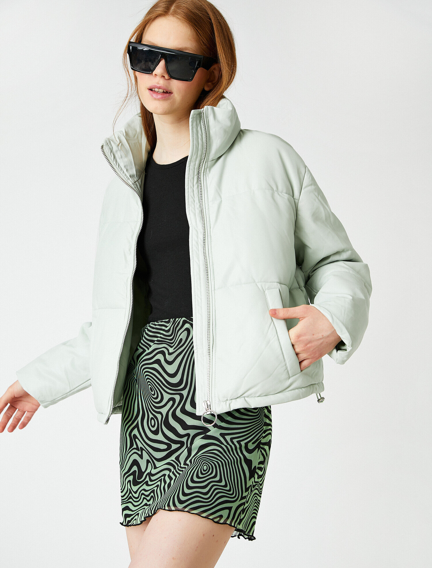   Fermuarlı Şişme Ceket