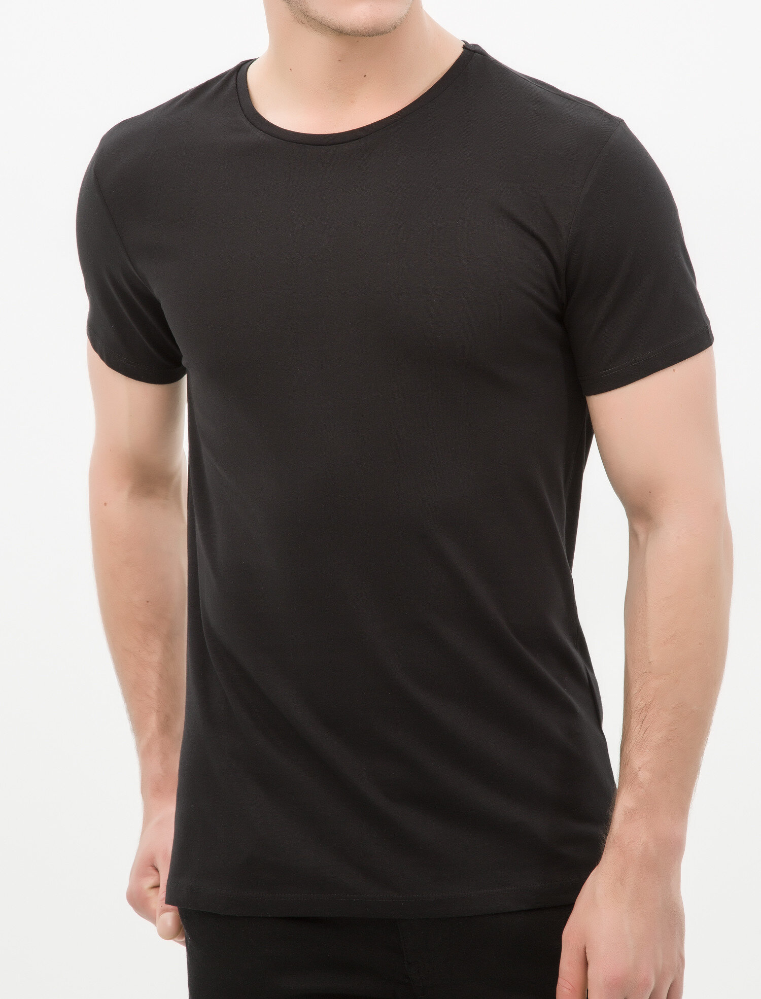   Basic Tişört Bisiklet Yaka Kısa Kollu Dar Kesim