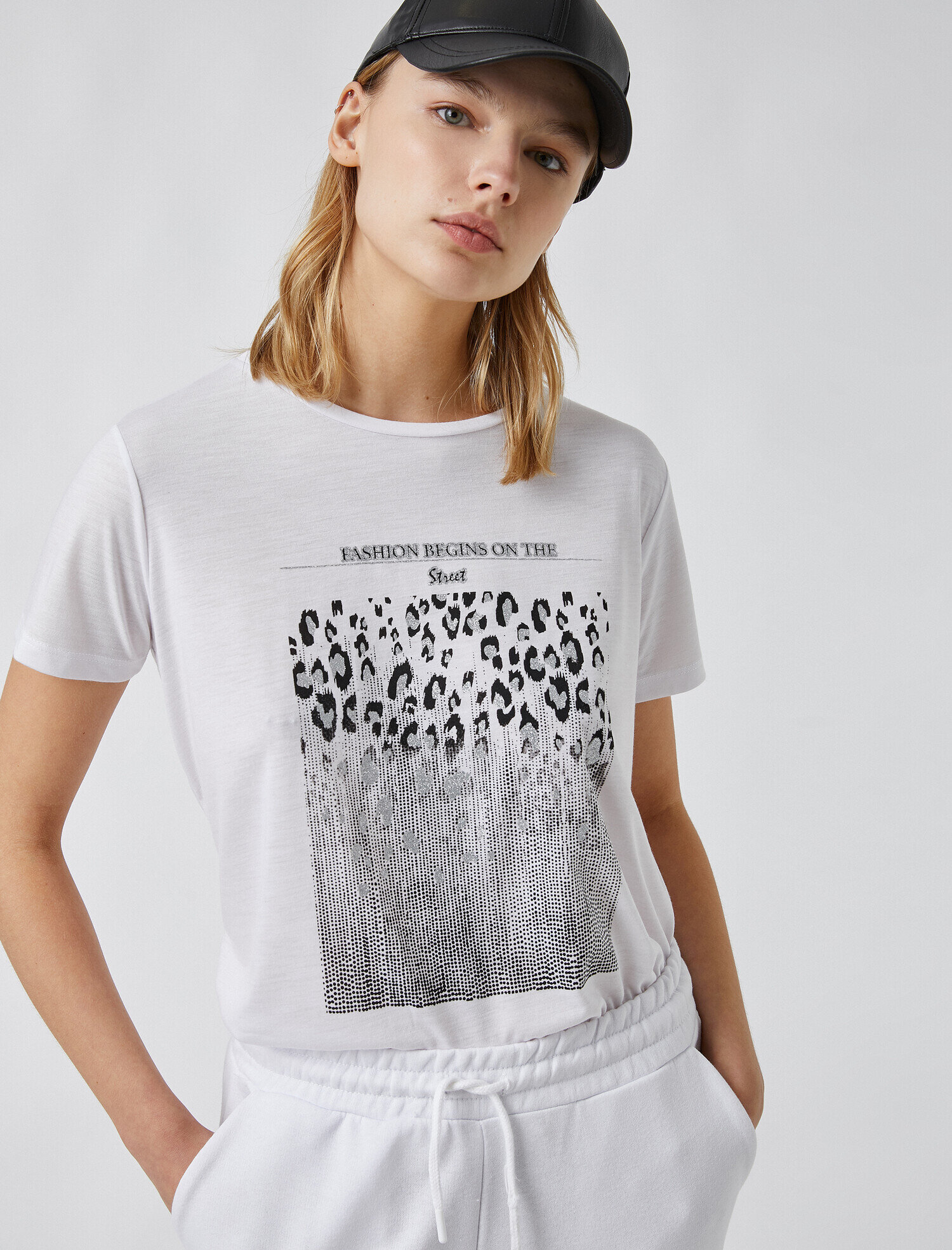   Kısa Kollu Tişört Bisiklet Yaka Baskılı