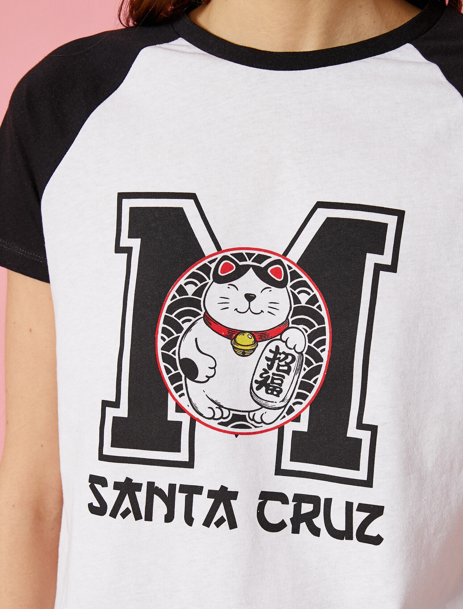   Baskılı Tişört Renk Bloklu Pamuklu