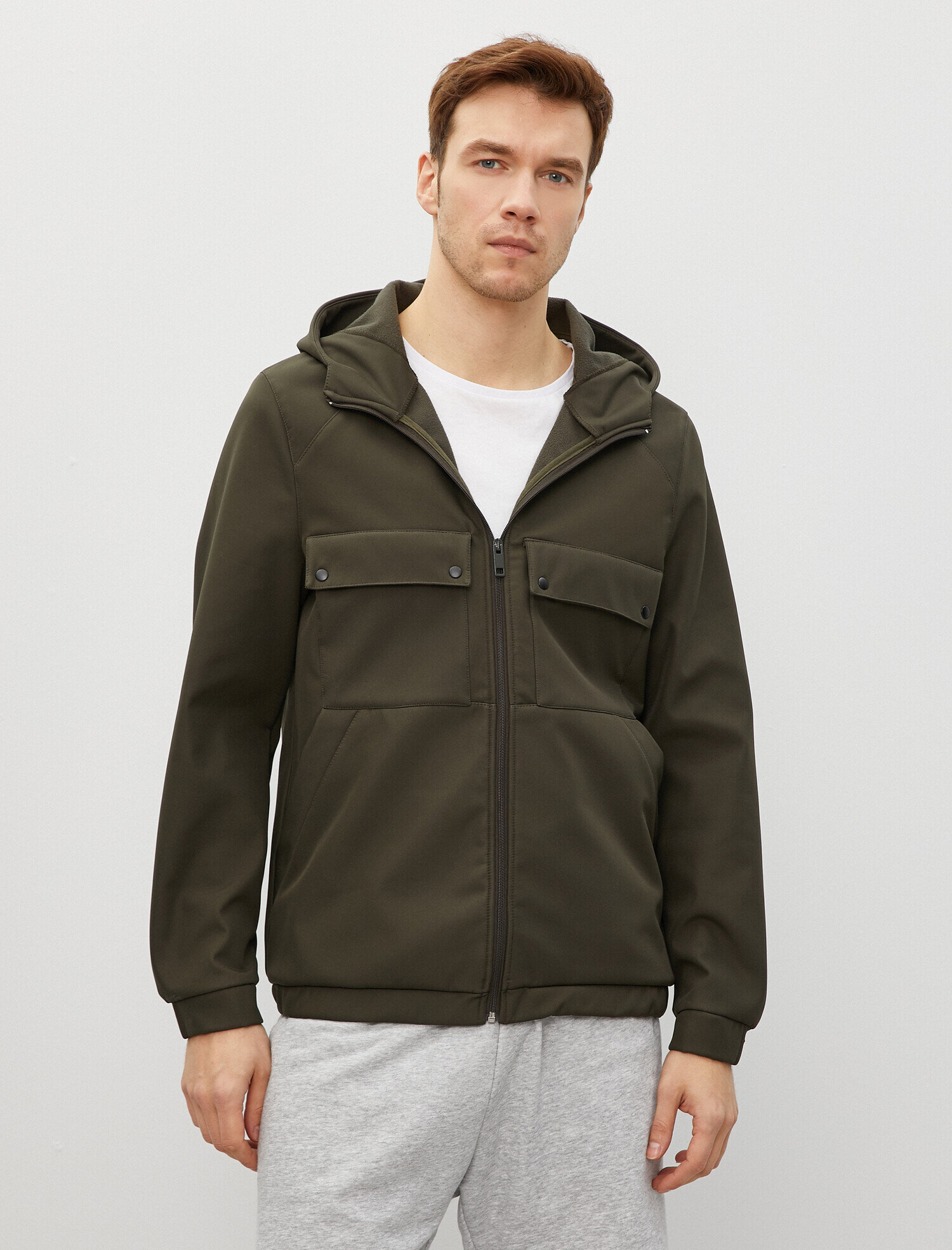 Cepli Fermuarlı Kapüşonlu Regular Fit Yağmurluk