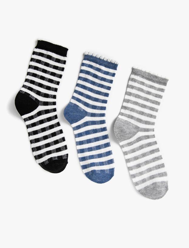  3'lü Desenli Çorap Seti