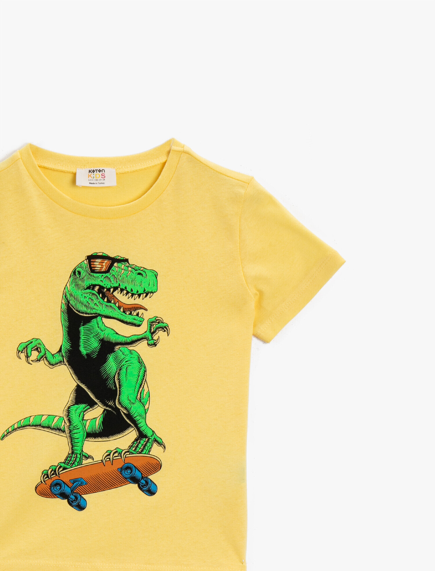  Erkek Çocuk Karanlıkta Parlayan Tişört Bisiklet Yaka Kısa Kollu Pamuklu