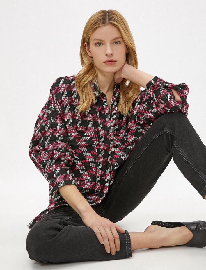  Ceket Gömlek Cepli Desenli Shacket