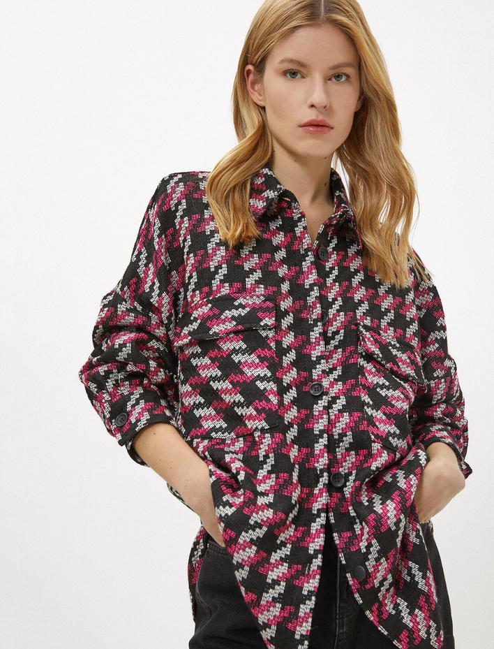  Ceket Gömlek Cepli Desenli Shacket