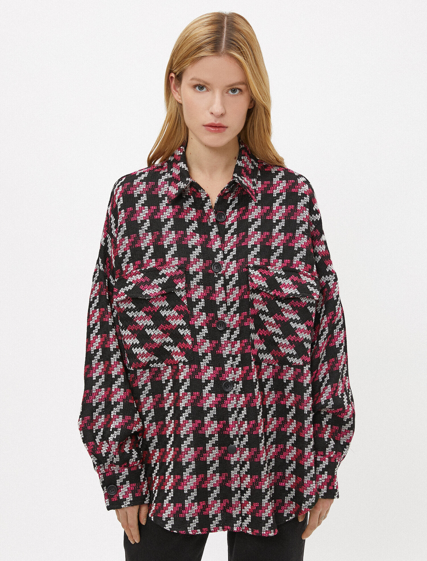   Ceket Gömlek Cepli Desenli Shacket