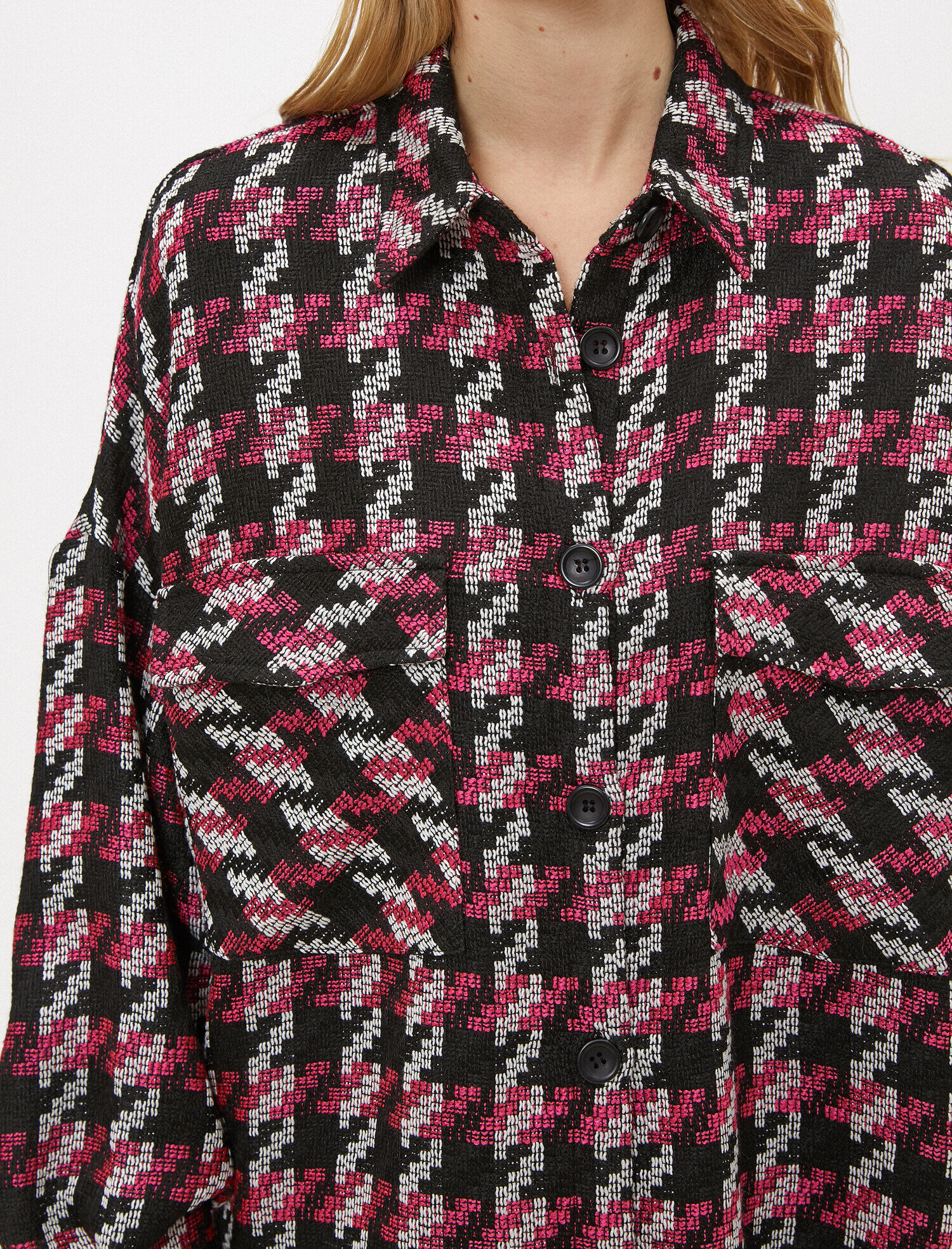   Ceket Gömlek Cepli Desenli Shacket