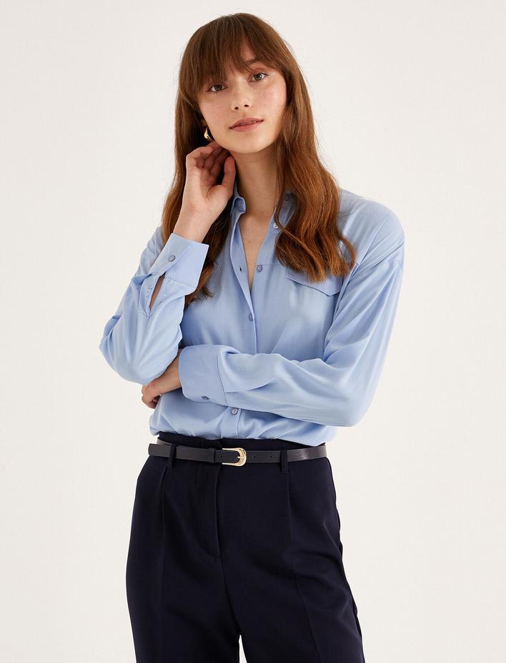  Cep Detaylı Gömlek