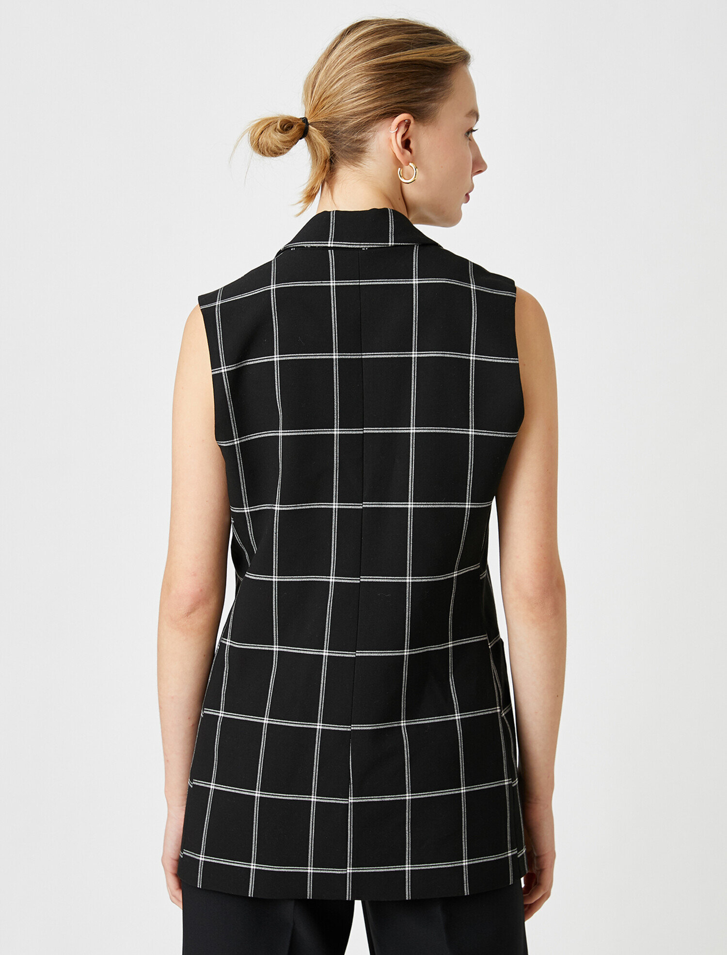   Kareli Kolsuz Uzun Ceket