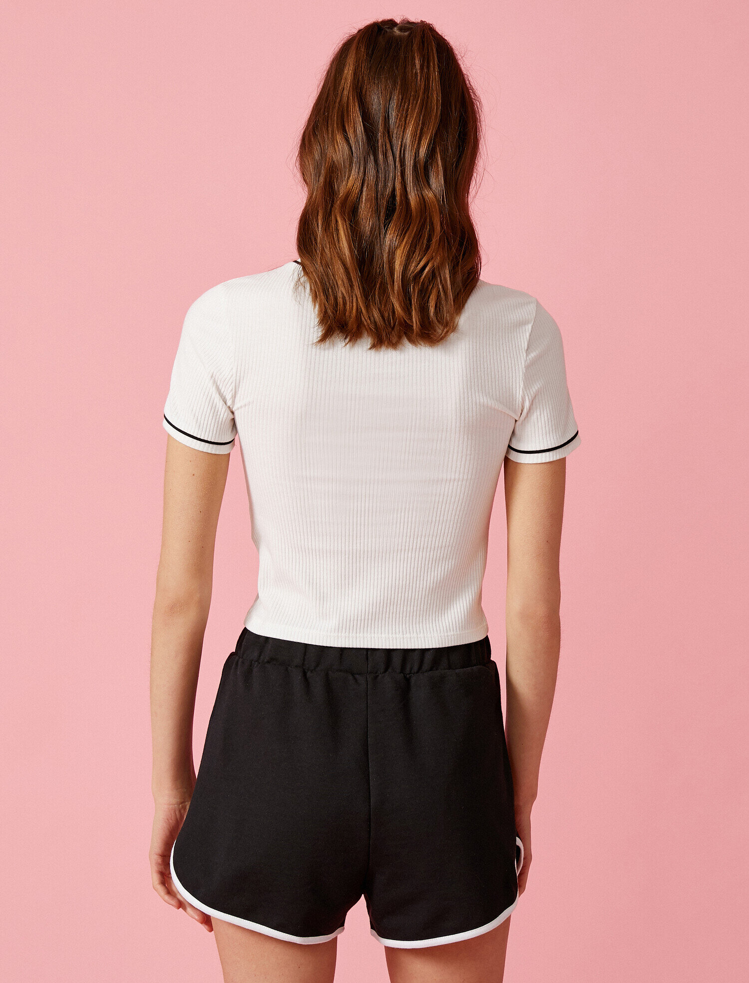   Baskılı Tişört Ribanalı Bisiklet Yaka