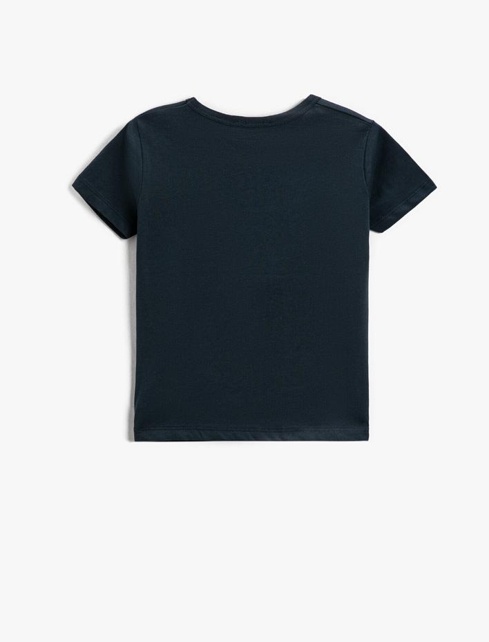 Erkek Çocuk Slogan Baskılı Kısa Kollu Tişört Pamuklu