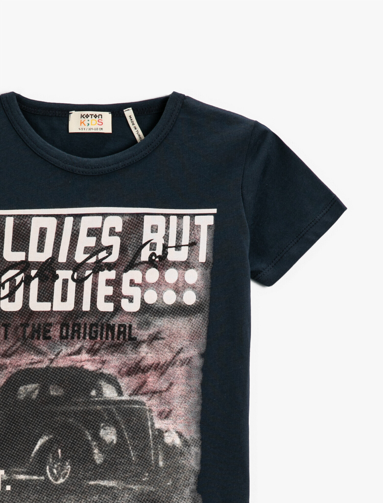  Erkek Çocuk Slogan Baskılı Kısa Kollu Tişört Pamuklu