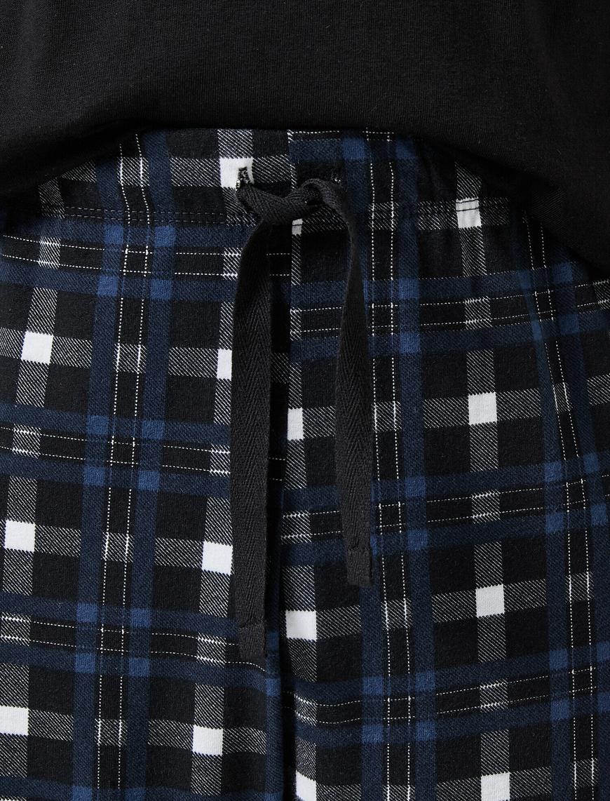   Pamuklu Uzun Kollu Desenli Pijama Takımı