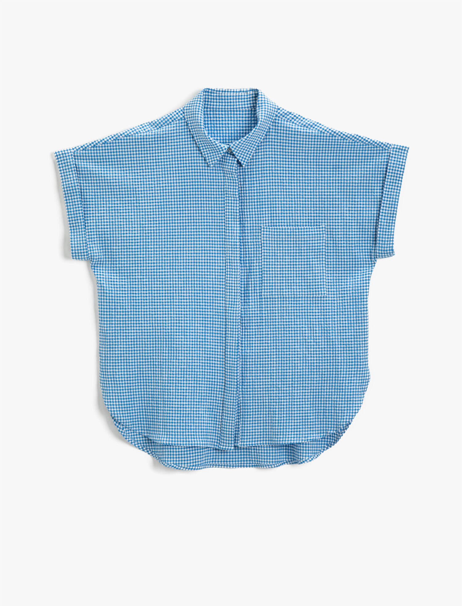   Kısa Kollu Gömlek Kareli Pamuklu