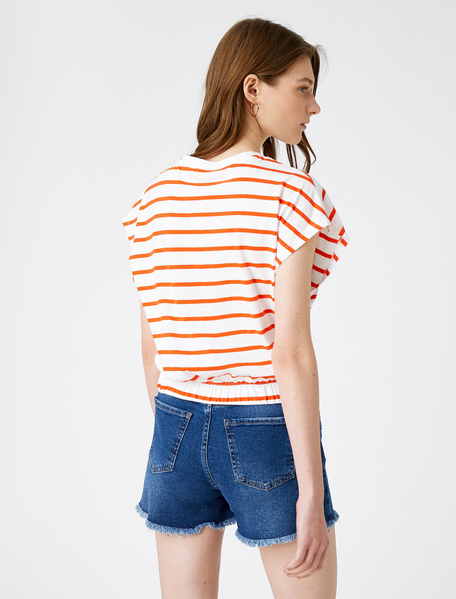   Çizgili Tişört Pamuklu