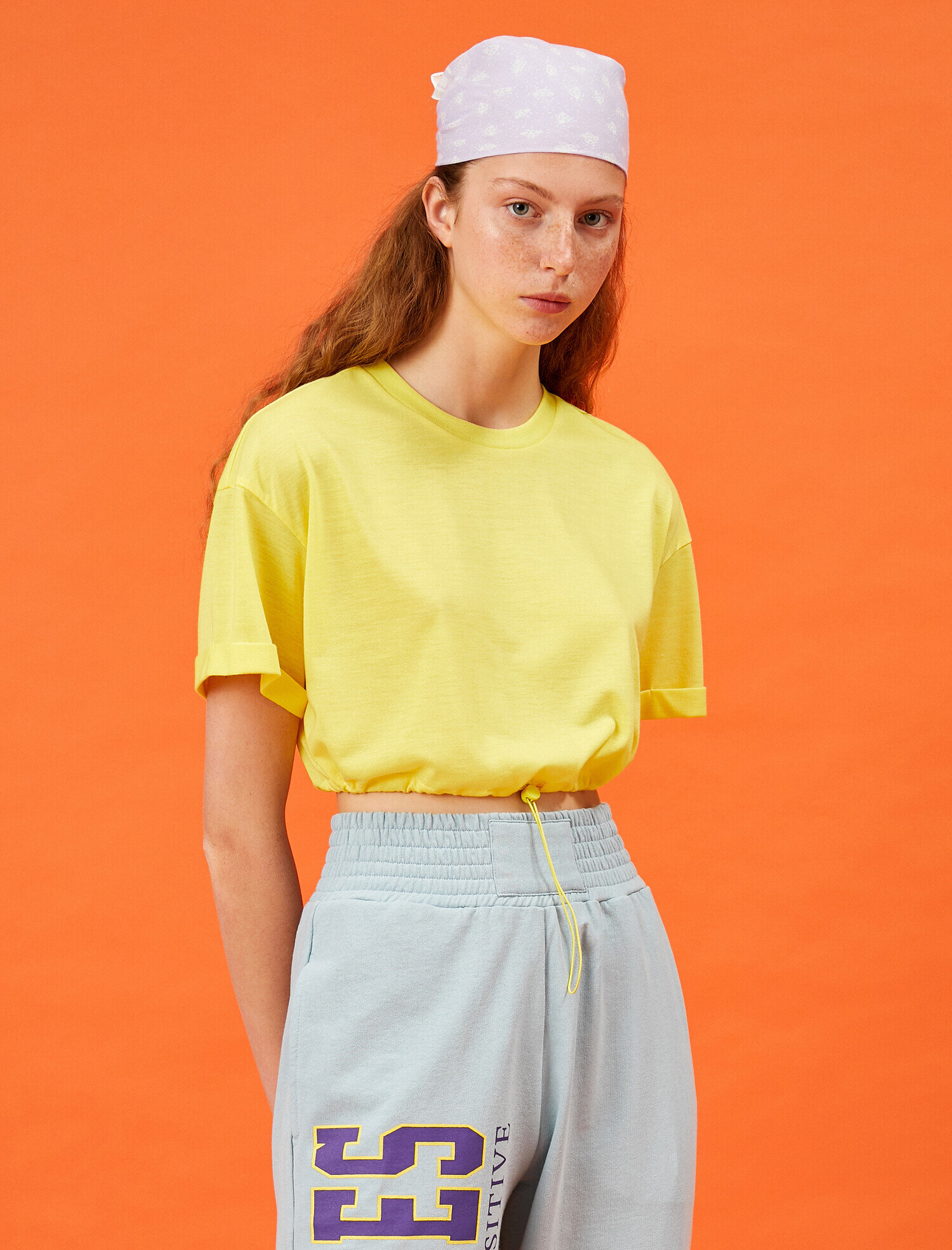   Baskılı Tişört Bisiklet Yaka Kısa Kollu Pamuklu