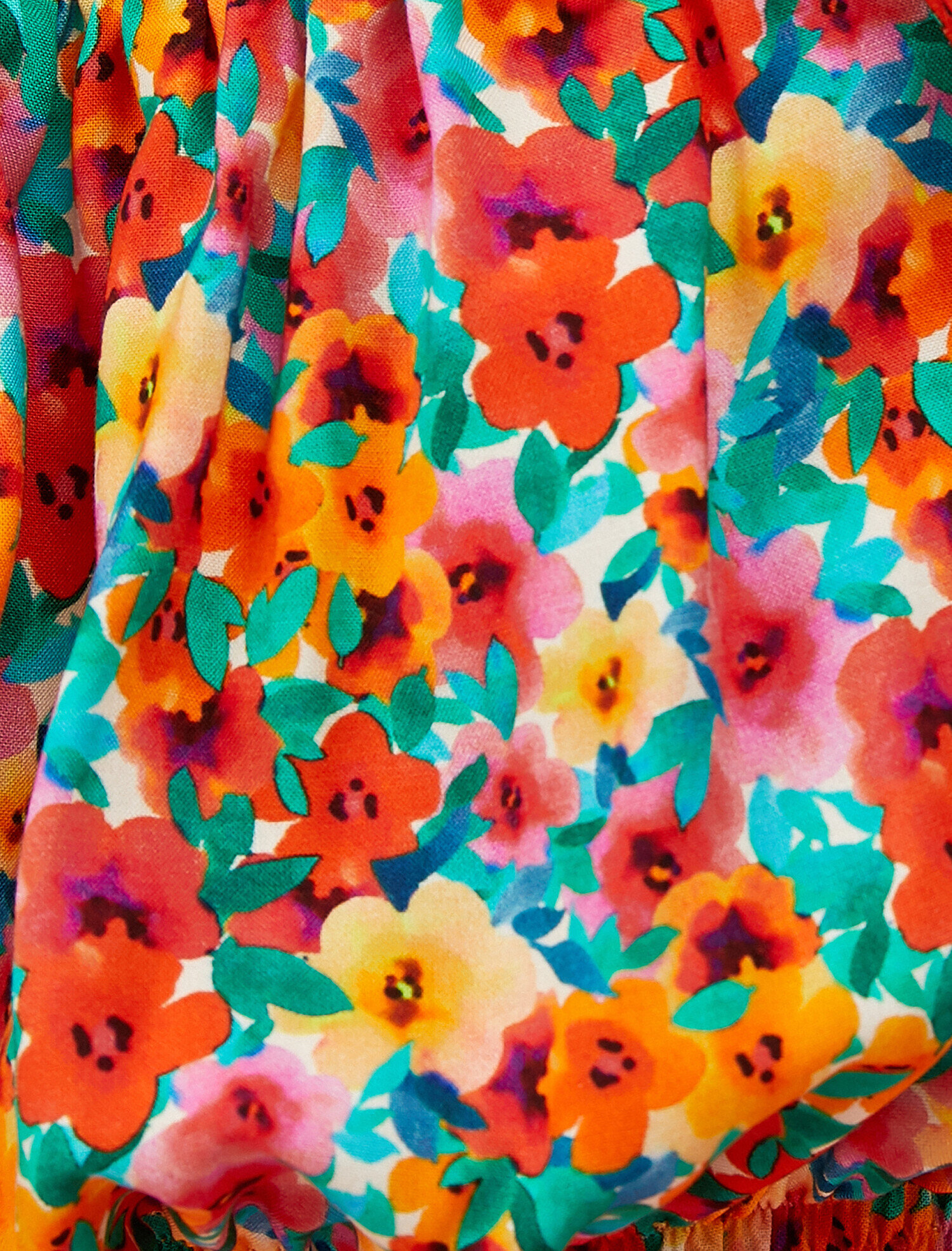   Çiçekli Bluz Crop Kısa Kollu