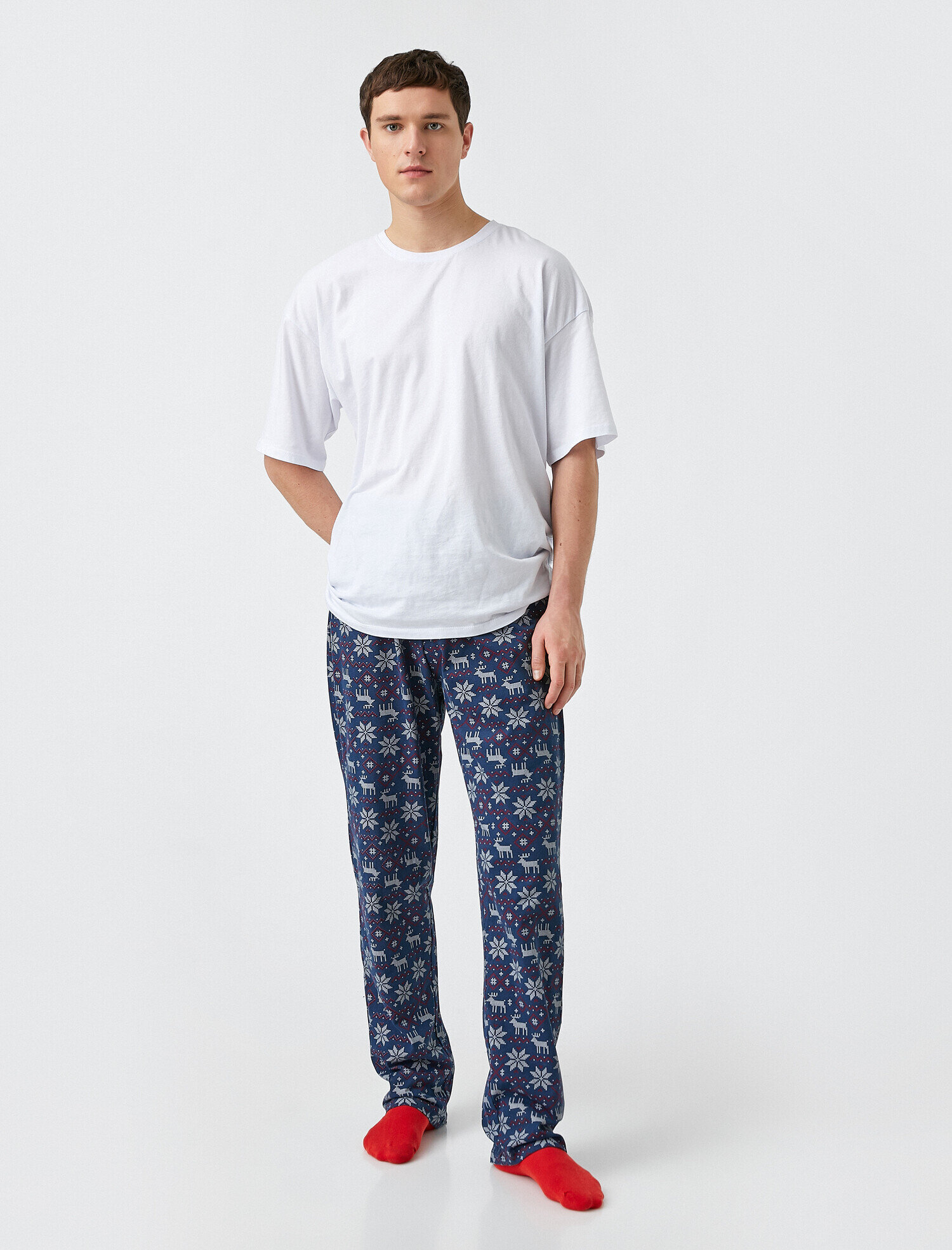   Desenli Pamuklu Pijama Altı