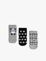 Pandalı Çorap Seti Pamuklu Desenli