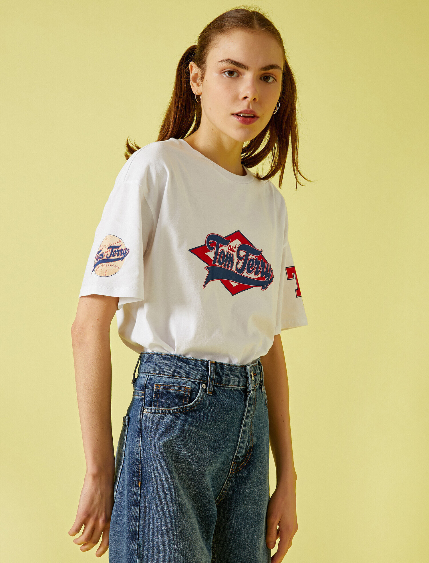   Tom & Jerry Tişört Lisanslı Kısa Kollu Pamuklu Oversize