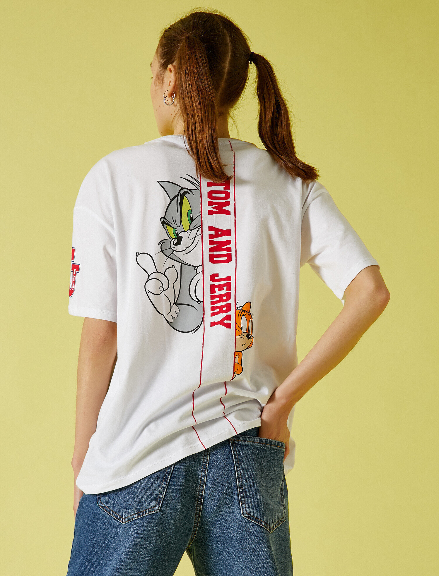   Tom & Jerry Tişört Lisanslı Kısa Kollu Pamuklu Oversize