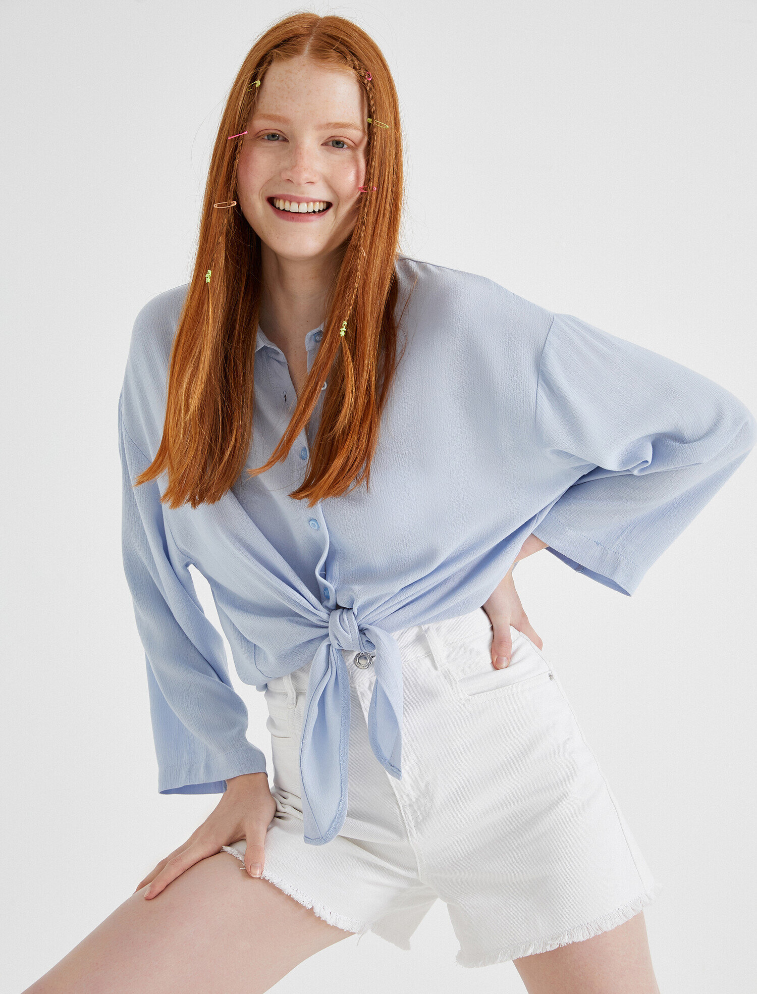   Belden Bağlamalı Gömlek