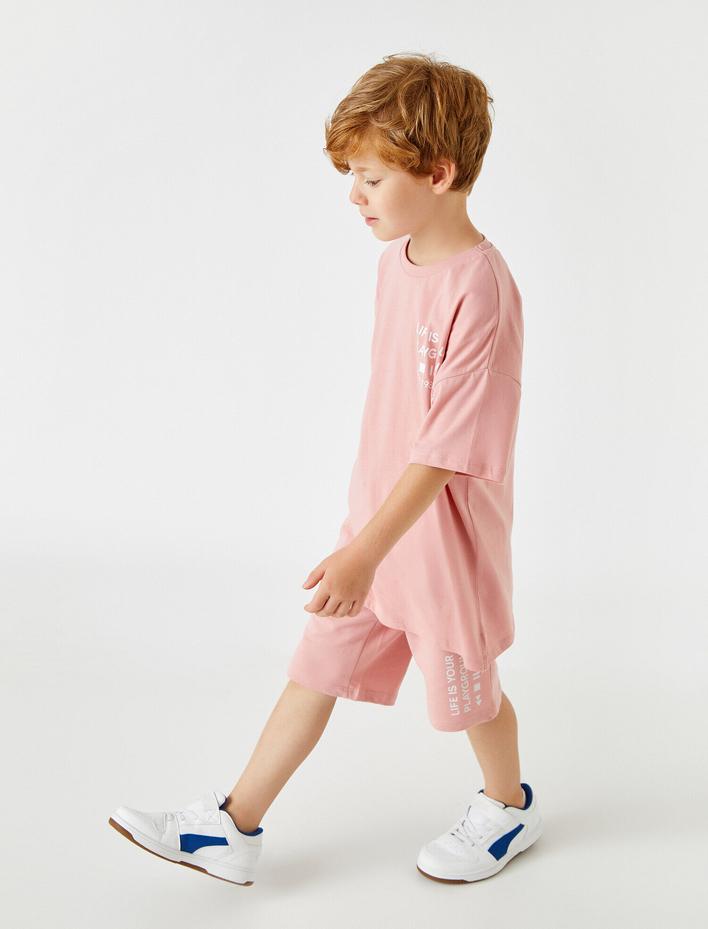 Erkek Çocuk Pamuklu Baskılı Şort