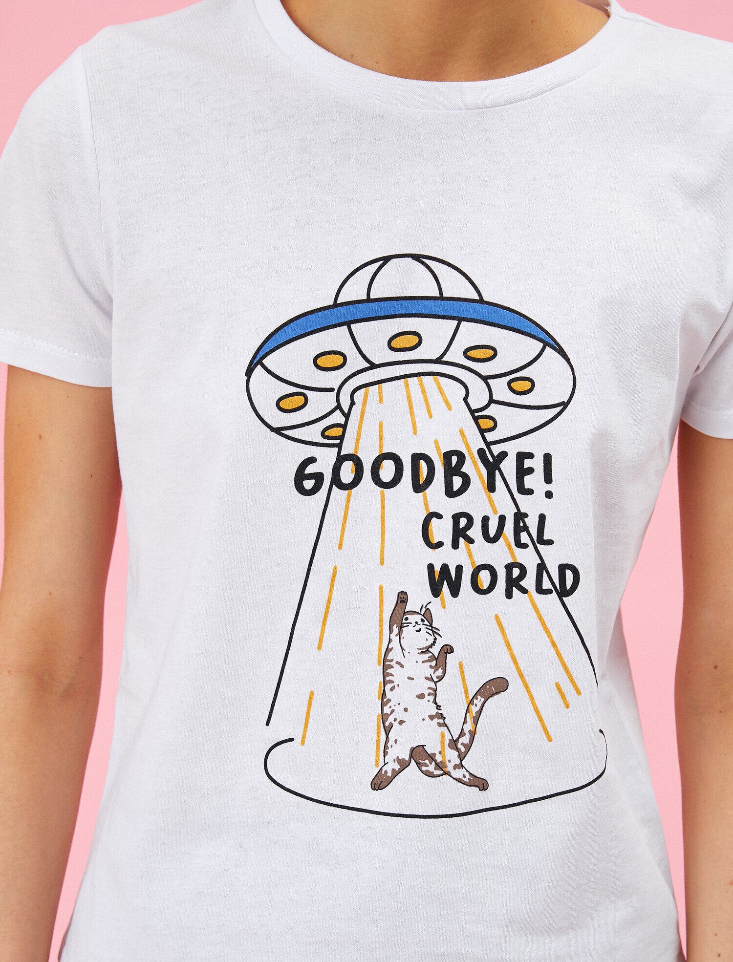   Baskılı Tişört Bisiklet Yaka