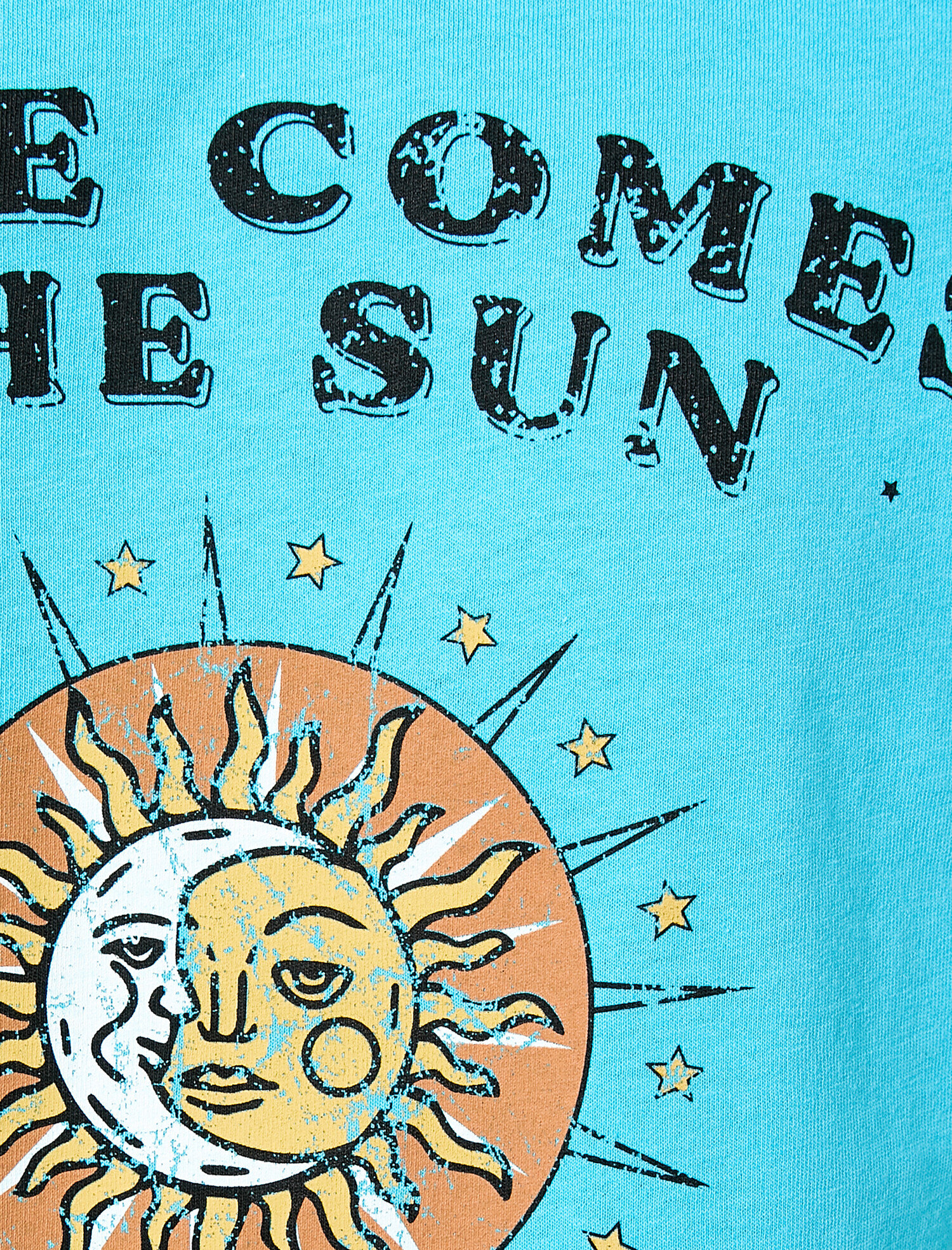   Yazılı Baskılı Tişört Bisiklet Yaka Pamuklu