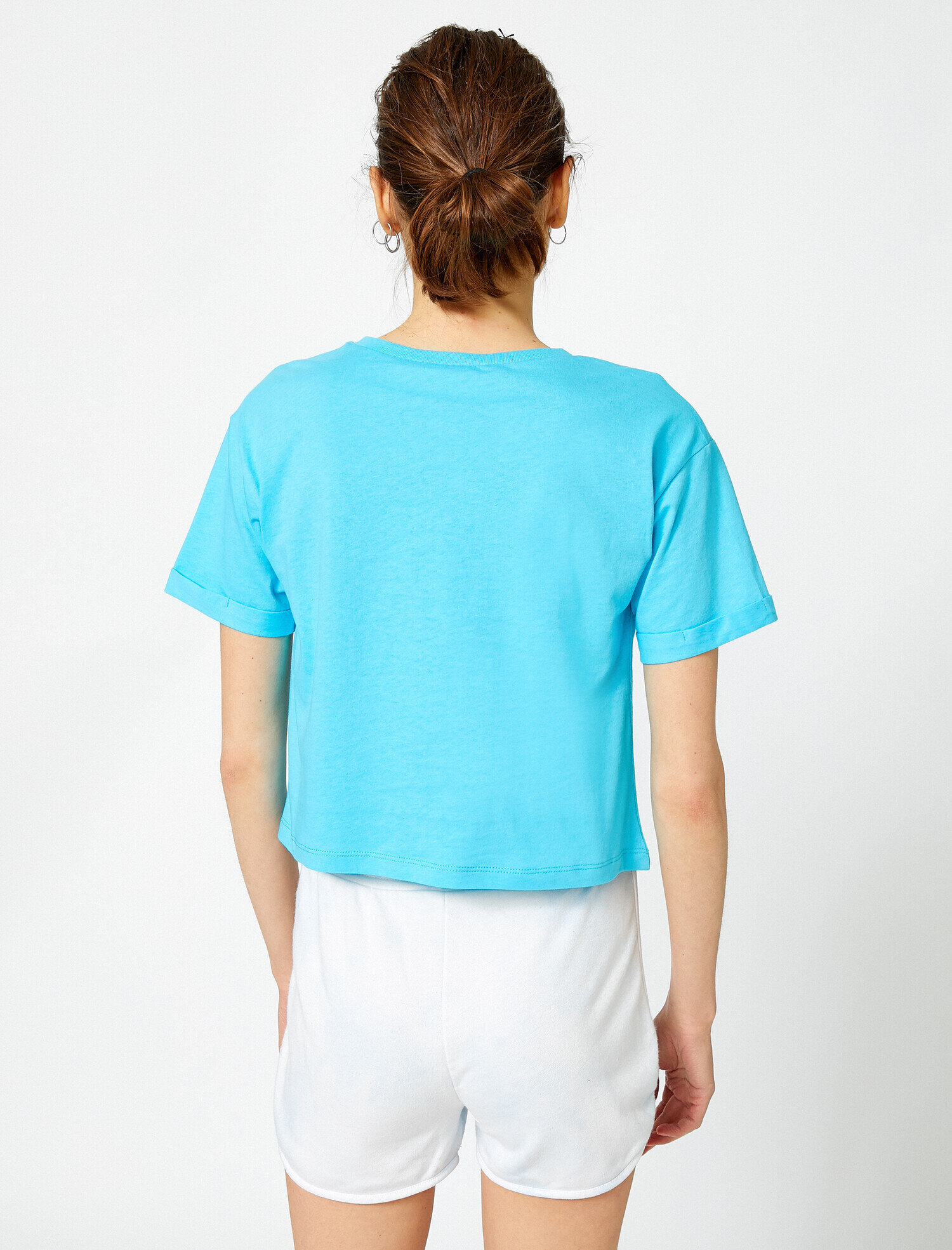   Yazılı Baskılı Tişört Bisiklet Yaka Pamuklu