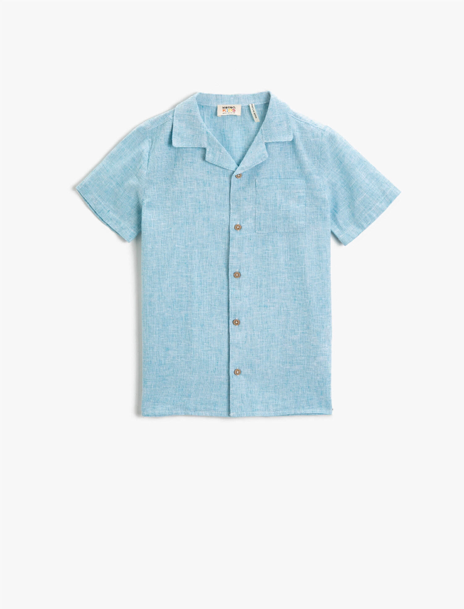  Erkek Çocuk Kısa Kollu Gömlek Pamuklu Cepli