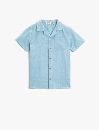 Kısa Kollu Gömlek Pamuklu Cepli