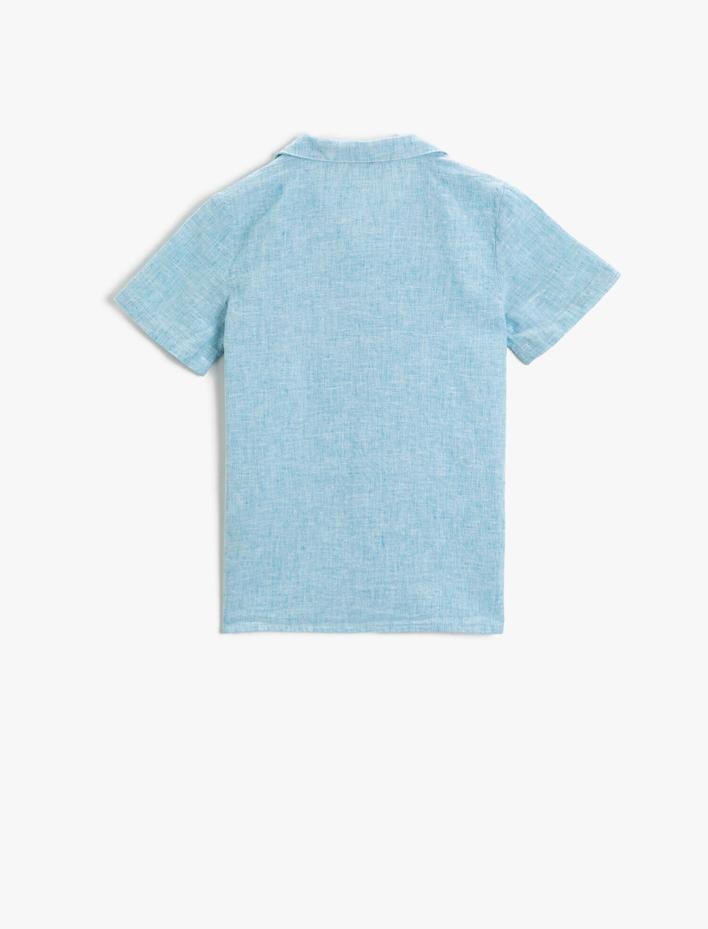 Erkek Çocuk Kısa Kollu Gömlek Pamuklu Cepli